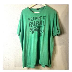 Unisex 2XL Green "Keep it Rural" T shirt with Tractor soft plus size country